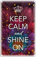 Blechschild 30X20 Cm Keep Calm And Shine On Yoga Deko Geschenk Metall Schild