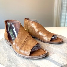 Free People Mont Blac Flat Sandal Women's EU 38 US Size 8 Biege Leather Open Toe