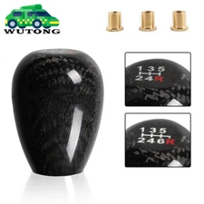 BLACK RACING ALUMINUM CARBON FIBER 5/6 SPEED MANUAL MT GEAR SHIFT SHIFTER KNOB