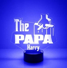 Best Papa, Godfather Design - Personalized FREE,16 Color LED, Father's Day Gift