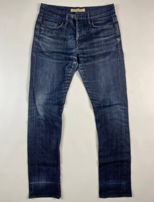 BURBBERY BRIT Blue Wash Denim STRAIGHT SLIM FIT Jeans W30 L32 Button Fly
