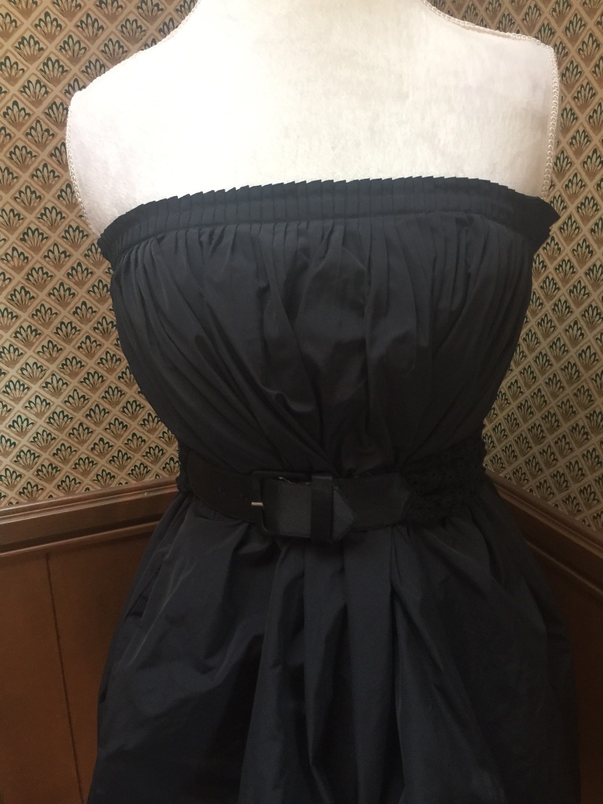 Max Azria Collection Bubble Strapless Belted Blac… - image 2