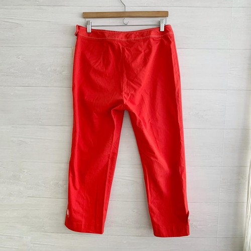 NWT Bandolino - Positano Tangerine orange-red button hem cropped pants, sz 10 - Picture 4 of 6