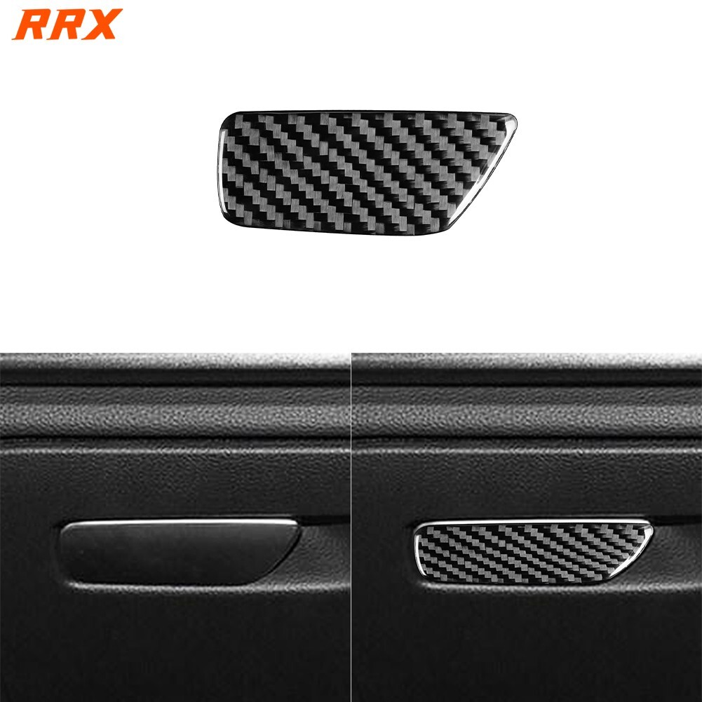 Real Carbon Fiber Co-pilot Glove Box Handle Cover For Audi A3 S3 RS3 8V 2013-19