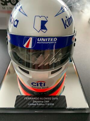 Rare Signed Fernando Alonso 1/2 scale helmet Daytona 24hrs