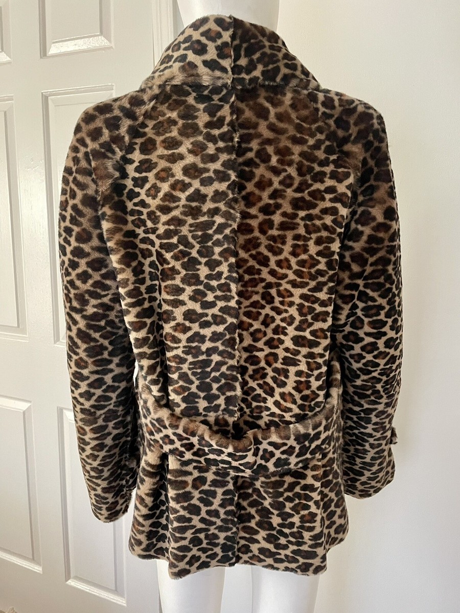 ジャケット Furling By Giani Jackets Furling by Giani Firenze Faux Fur Leopard Jacket Lambskin