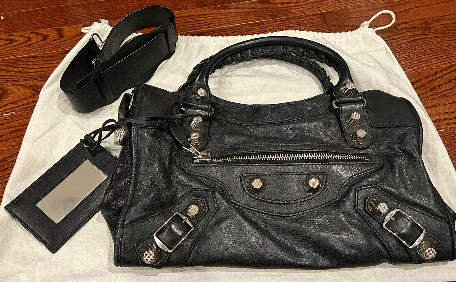 Balenciaga City Giant Studs Bag Leather Mini at 1stDibs