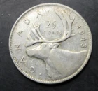 1943 Canada 25 Cents ~ George VI ~ 80% Silver Lot#324