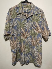 Cooke Street Reverse Print Green Floral Hawaiian Button-Up Shirt XL Made in USA