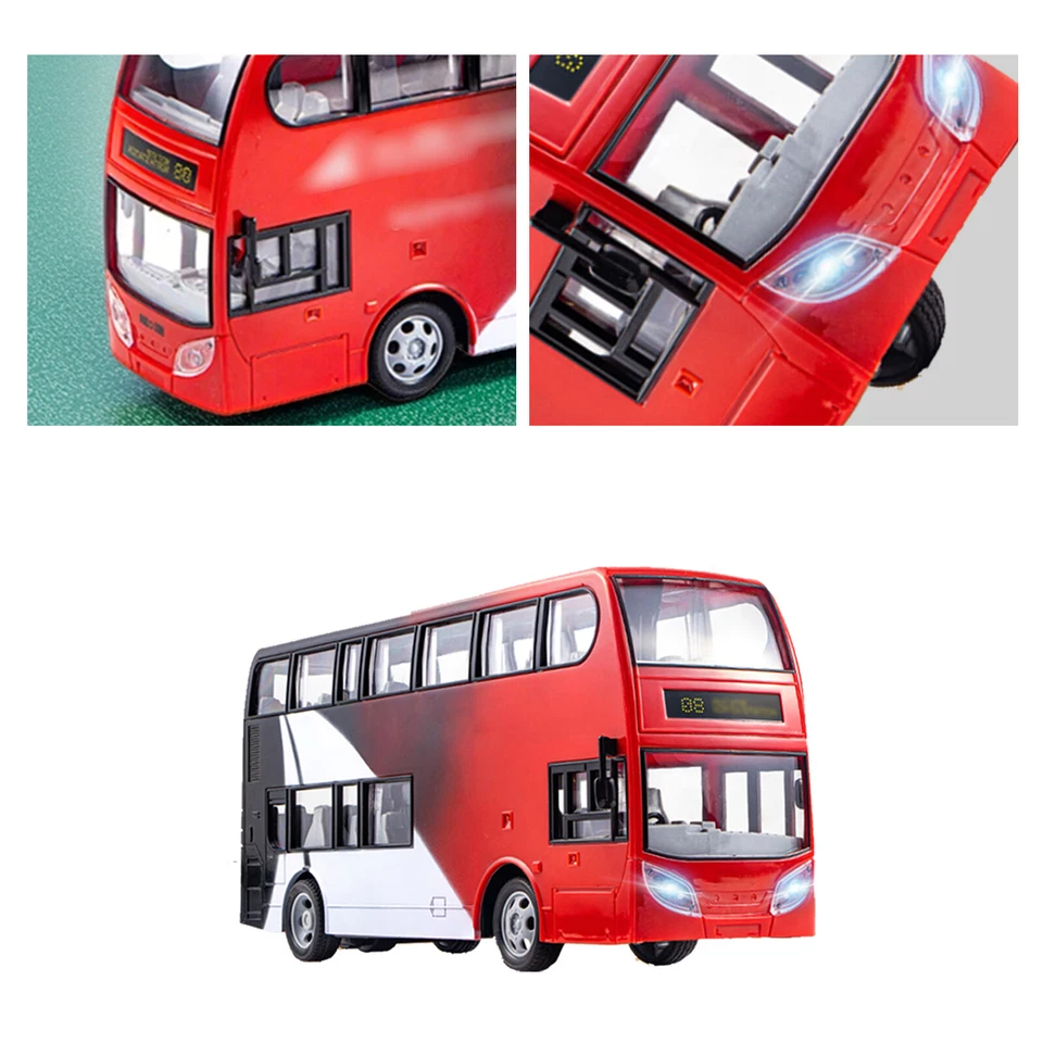 Rc Double Decker Bus Remote Control Bus Girls Boys TOUR BUS (RED) - Image 2 of 4