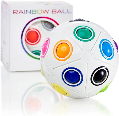 BESUCHE DEN CUBIDI-STORE CUBIDI® Original Regenbogenball Mit 19 Kugeln - Groß | Geschicklichkeitsspiel Fü