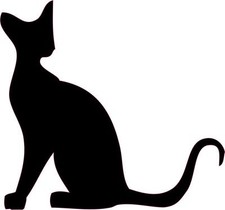 5.5in x 5in Black Cat Car Decals Silhouette Bumper Sticker Stick