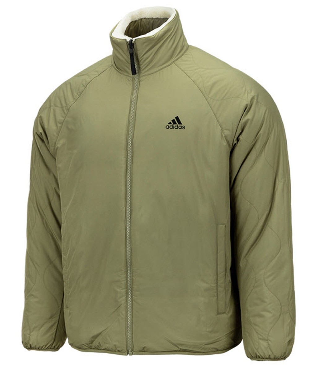 ★adidas★ Reversible Sherpa Jacket White Green H20789 adidas adidas Originals Adventure Fleece Reversible Jacket