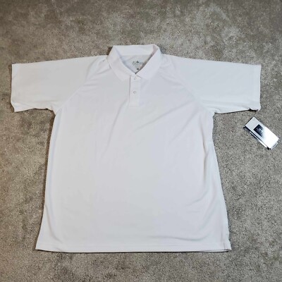 Charles River Polo Shirt White Size 2XL 3811 Mens Classic Wicking XXL