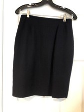 Linda Allard Ellen Tracy Women s Wool Skirt Size 6 Navy Blue EUC