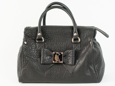 New   Red Valentino   Black Leather Small Top Handle  Handbag