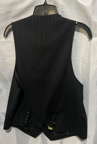 VNTG Gianni Versace Couture Mens Black Pinstripe Button Down Vest Size 52 Italy - Picture 20 of 20