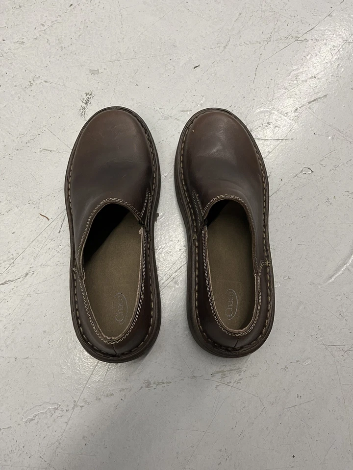 Sapato Feminino Chaco Zaagh Gunnison Couro Marrom Sola Vibram Tamanho 6.5 Tamanco Slip On - Imagem 3 de 4