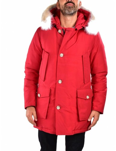 WOOLRICH giubbotto arctic parka df uomo rosso invernale cappuccio pelliccia  | eBay