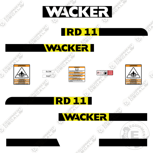 Kit de calcomanías adhesivas de repuesto para rodillos Wacker Neuson RD11  - Imagen 1 de 1
