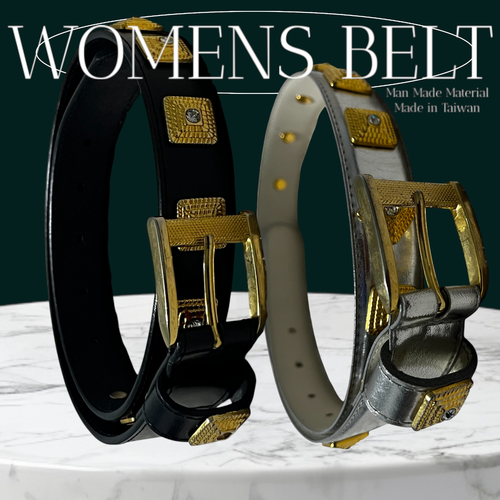 ART93088 Womens Waist Belts with Large Gold Accents - In Black or Silver