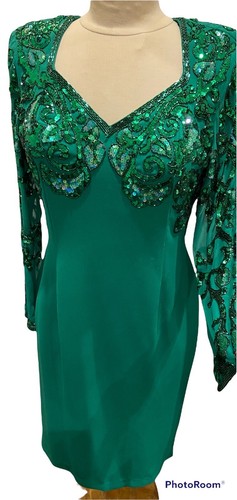 Frank Usher Emerald Green Dress Sequin 