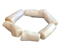 Superb Trade African Natural white Coral 6 Lg Beads Bracelet
