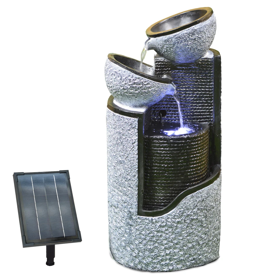 SOLAR GARTENBRUNNEN SPRINGBRUNNEN ZIER BRUNNEN WASSERSPIEL TEICHPUMPE DEKO LED  - Bild 3 von 4
