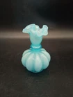 VTG Fenton Blue Melon Bud Vase