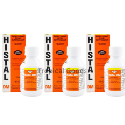 Histal DM Expectorant Cough Suppressant, Non-Drowsy (125ml) - Pack of 3