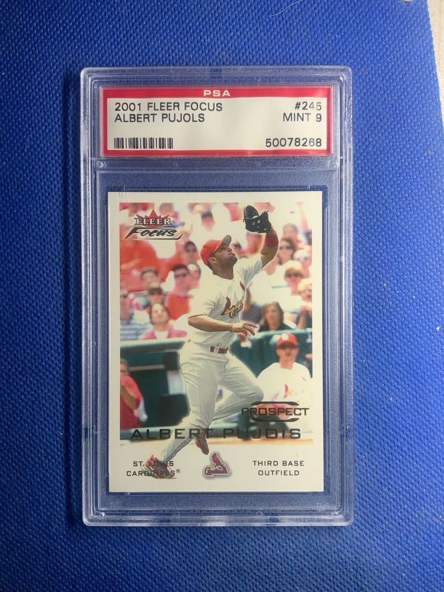 その他 Albert Pujols Auto Fleer 2001 Fleer Focus #245 Albert Pujols RC Rookie /999 PSA 9