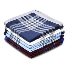 Pure Cotton Men's Soft Handkerchiefs Assorted Color Pack of 6 Gift Set