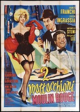 DUE MATTACCHIONI AL MOULIN ROUGE MANIFESTO FRANCO E CICCIO1964 MOVIE POSTER 4F