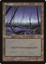 20 Basic Land #340 - SAME ART - Swamp - Urza's Saga - MP-NM - Magic MTG FTG