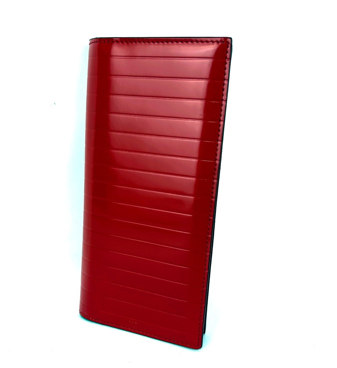 Christian Dior Homme Red Patent Leather Bifold Long Wallet Purse