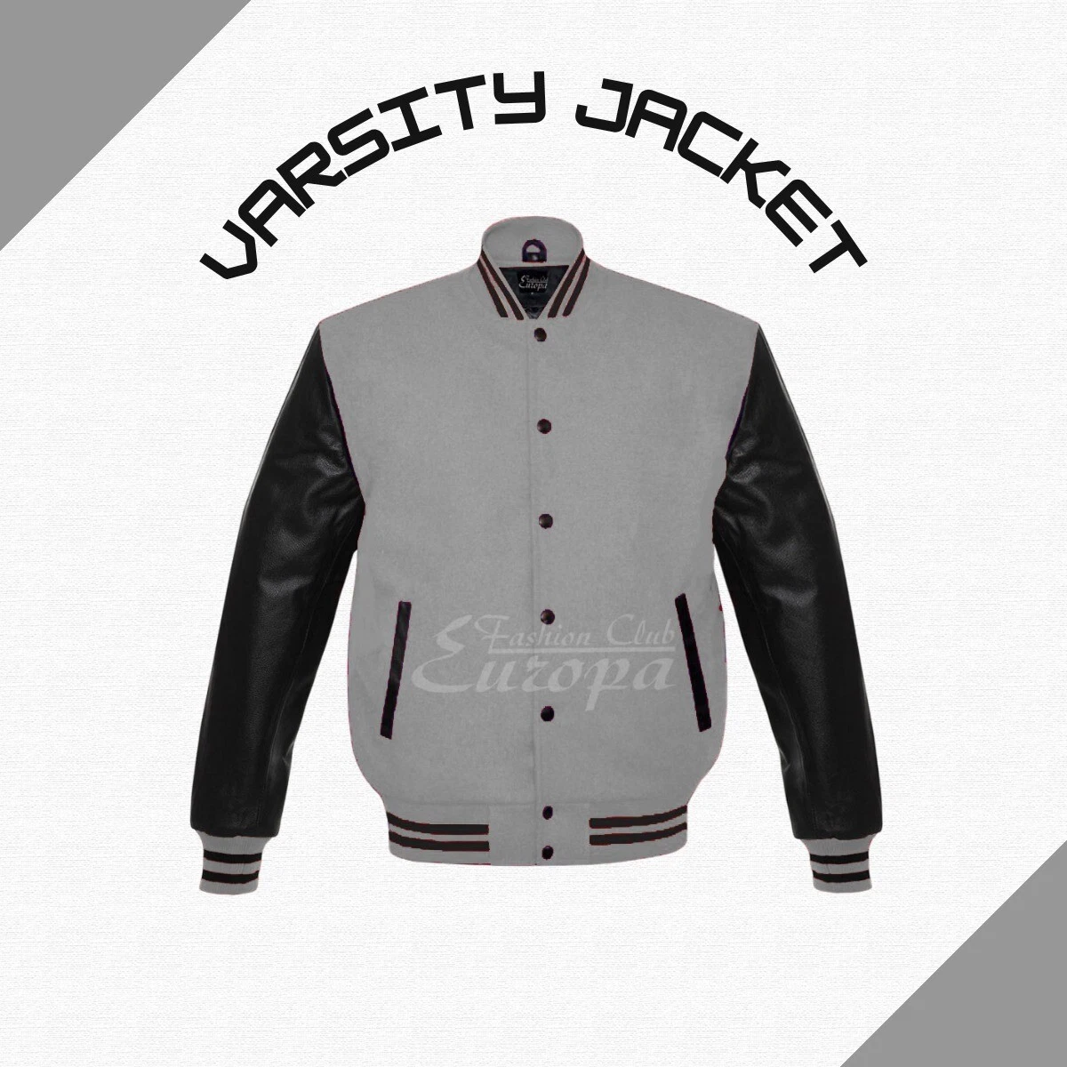 Wool Varsity Jacket Men’s Baseball Bomber Letterman Coat Retro College Style