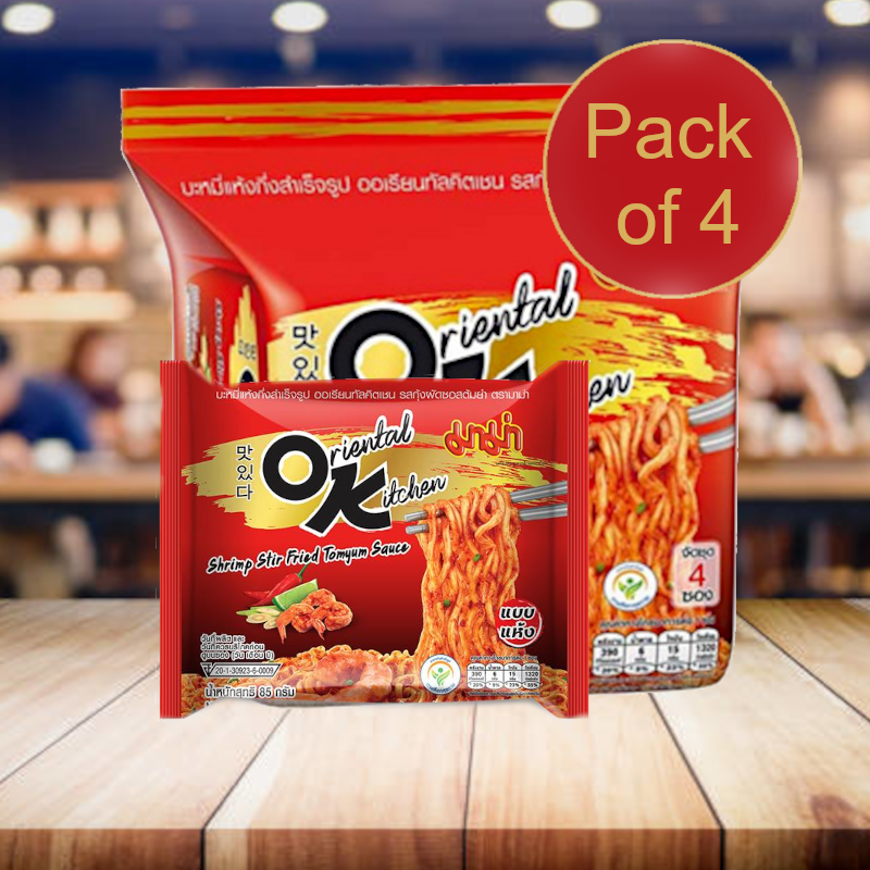 4x85g) MAMA Oriental Kitchen OK Thai Instant Noodles Shrimp Stir