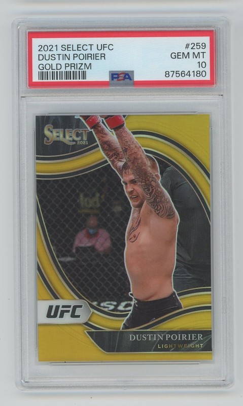 Dustin Poirier 2021 Select UFC Octagonside #259 Gold Prizm 3/10 PSA 10 Pop 3