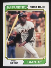 2020 Topps Archives WILLIE MCCOVEY 1974 Style Base Card Giants #186