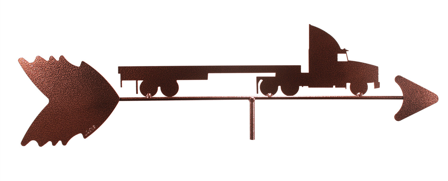 SWEN Products SEMI TRUCK with FLATBED TRAILER Steel Weathervane eBay