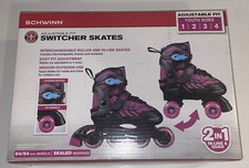 Girls Schwinn Adjustable Fit Switcher 2 in 1 Inline/Quad Skates Sizes 1-4