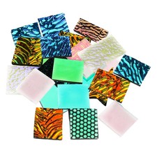 Dichroic Glass, 5 Bags COE90 Fusing Glass Sheet Transparent Stained Glass Assort