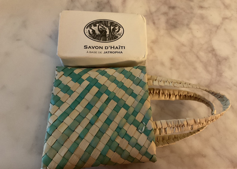 Soap- Savon d' Haiti with Palm Basket- Jatropha