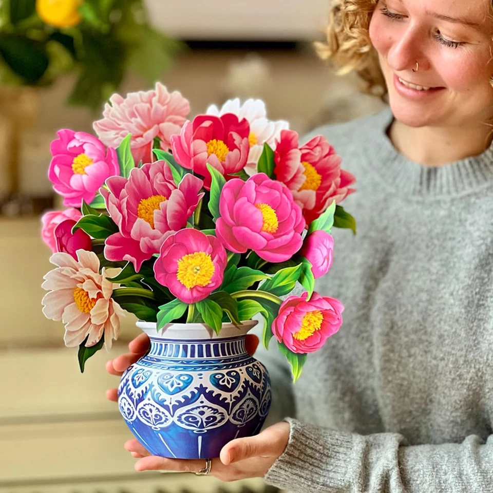 Tarjetas emergentes de papel recién cortadas, Peony Paradise, 12 pulgadas tamaño natural Forever Flower B Foto 4 de 4