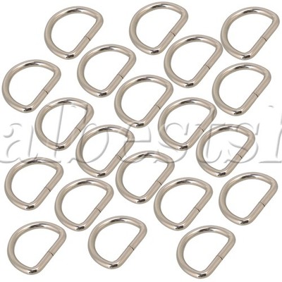 40x Metal D Ring D Shaped Buckle for Clothes Pet Collars Outer Diameter 3.3cm