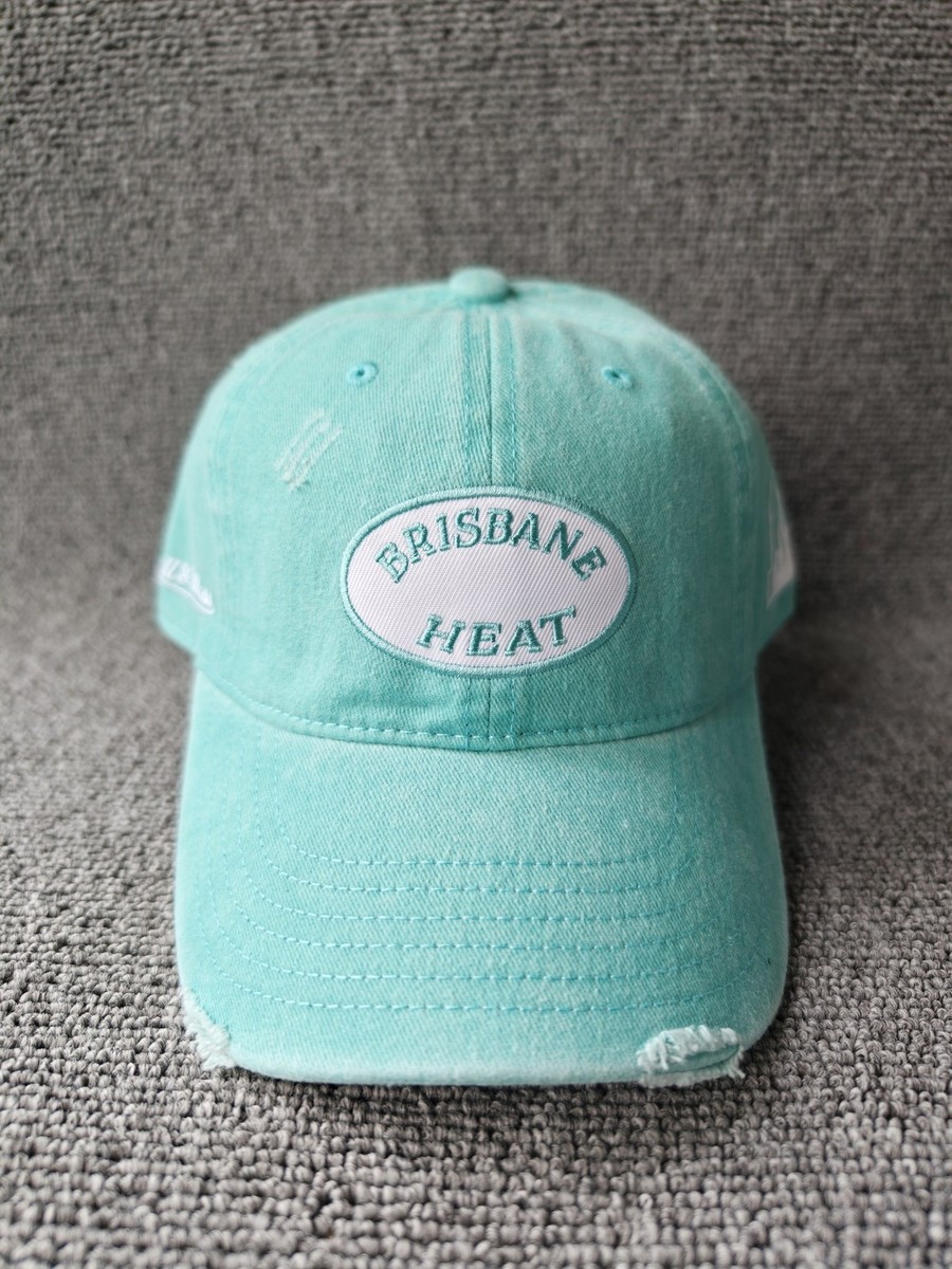 Mitchell & Ness Brisbane Heat BBL Cricket Adjustable Dad Hat Cap Mint Green