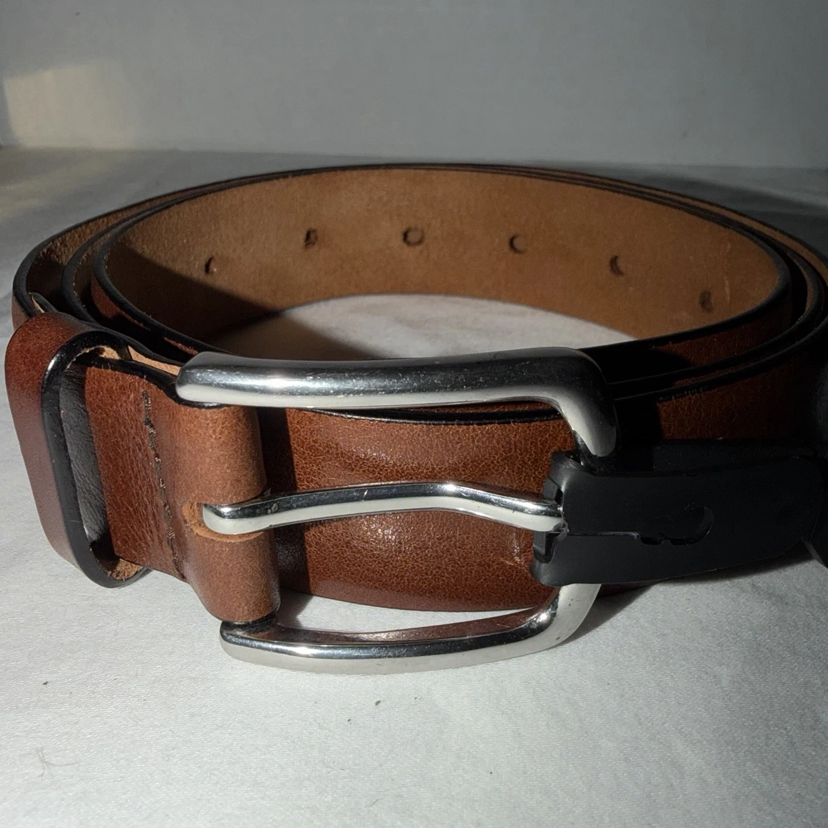 NWT. Zara Brown Leather Belt with Embossed Metal Buckle. Size 32. Zara + Studded Leather Sash Belt main image 4
