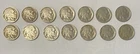 Lot of (14) Buffalo Nickels- 1919 - 1938 P,D,S Mints -Grades Vary