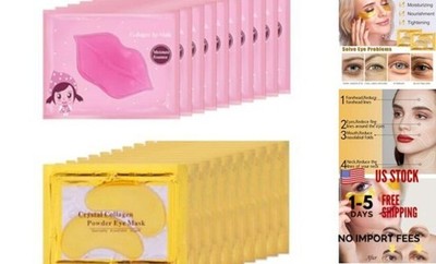 20 Pairs Lip Mask & Eye Mask, Under Eye Patches, Lip Mask Skincare, Set C