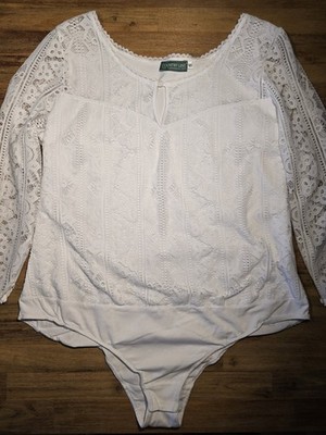 SEXY: COUNTRY LINE Spitzen Dirndl-Body 21250, Gr. 50, weiß, neuwertig